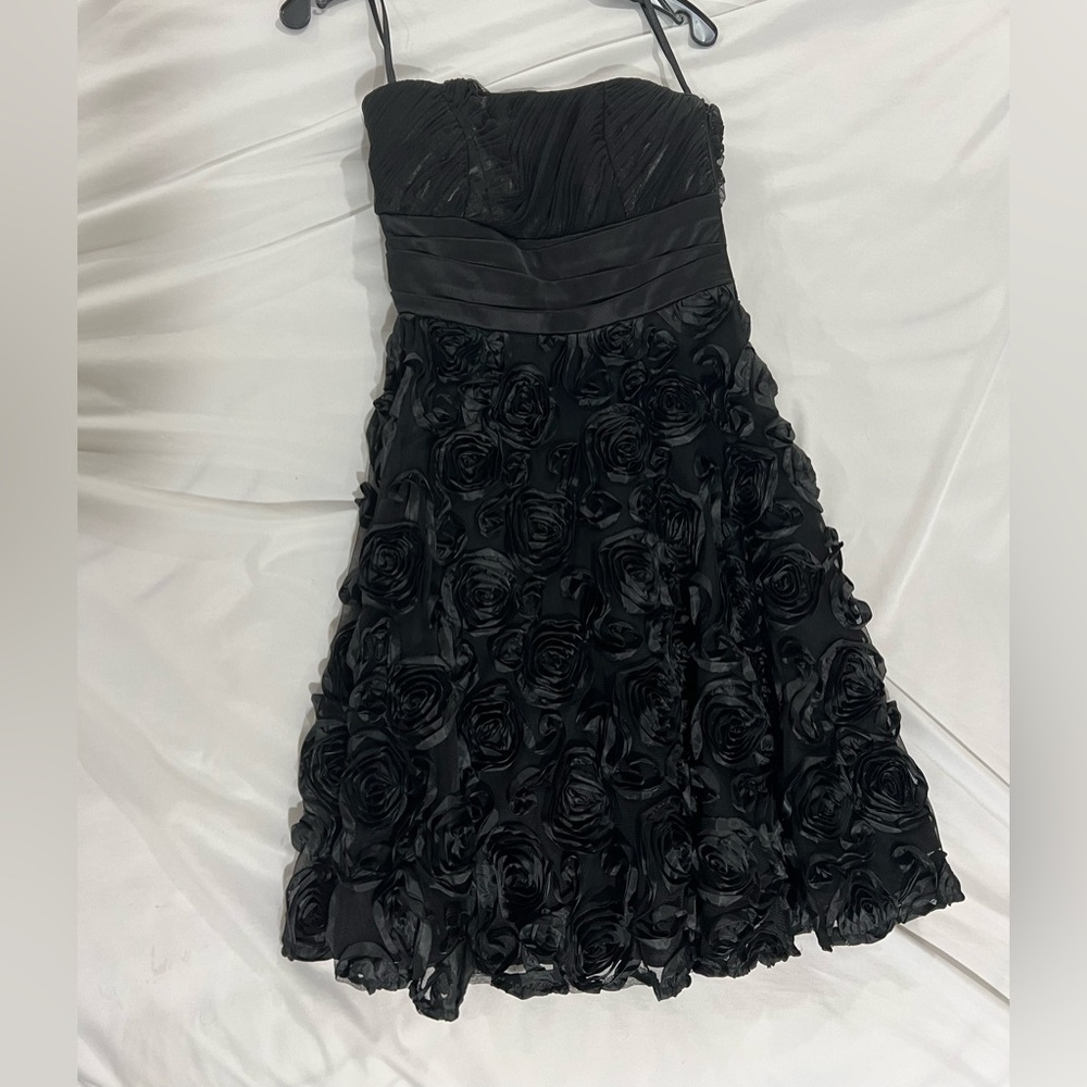 White House Black Market Strapless Rosette Dress